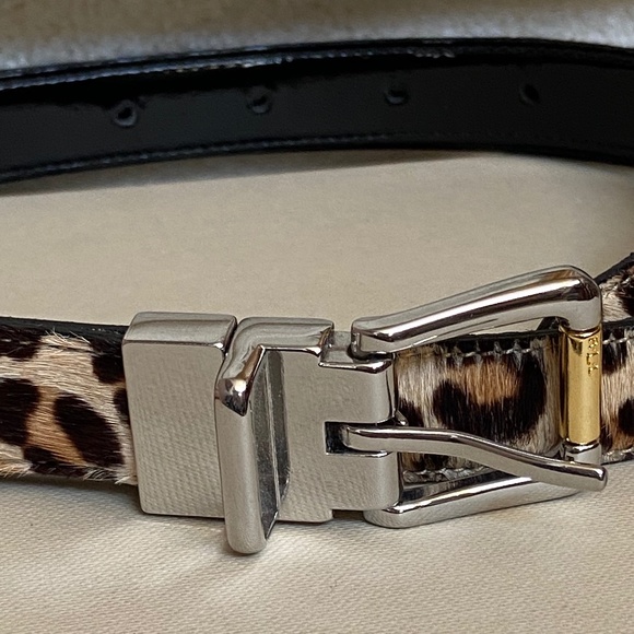 Ralph Lauren Leopard Print Belt with Silver Buckle - Picture 1 of 9